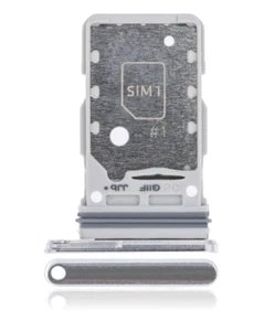 Dual Sim Card Tray Compatible For Samsung Galaxy S21 Ultra (Phantom Silver) - Picture 1 of 3
