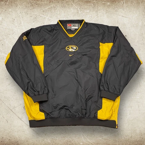 Y2K Missouri Tigers Jacket NIKE TEAM Center Swoosh Pullover Windbreaker Size XL Cover