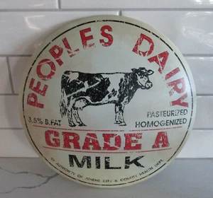 Metal Dome Dairy Milk COW Wall SIGN*Farmhouse Kitchen Decor - Picture 1 of 3