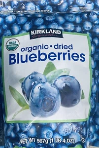 Kirkland Signature USDA ORGANIC DRIED BLUEBERRIES 20 oz Bag - Picture 1 of 2