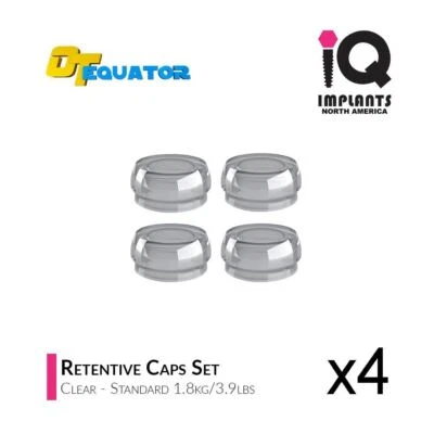 IQ-Rhein EQUATOR OD Secure Replacement Caps Standard, Clear 1.8kg/3.9lbs (4-Pack