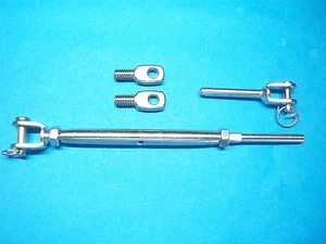 Juego de tensor de acero inoxidable T316 barandilla de cable con mandíbula - 1/8" + 2 pernos de lengüeta - Imagen 1 de 1
