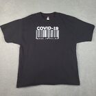 Hanes T-Shirt Humor Pandemic Mens 2XL Black Barcode Short Sleeve