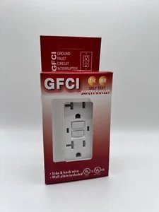 5 PK GFCI outlet Tamper Resistant Receptacle Wallplate Included White ETL listed - Picture 1 of 7
