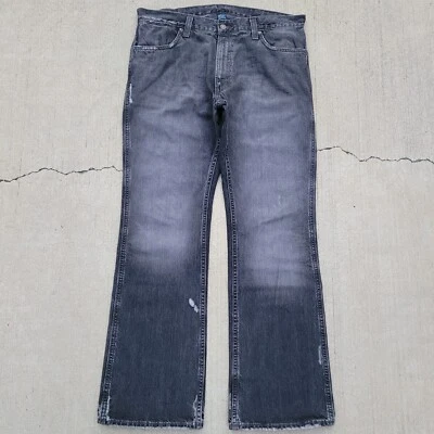 Vintage Polo Ralph Lauren Jeans 36x32 Black Denim Bootcut Distressed Dungaree - Image 1 of 4