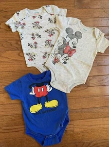 Disney Baby Unisex Body Suits 12 Mos Lot Of 3; 2 New No Tags; 1 Preowned - Picture 1 of 7