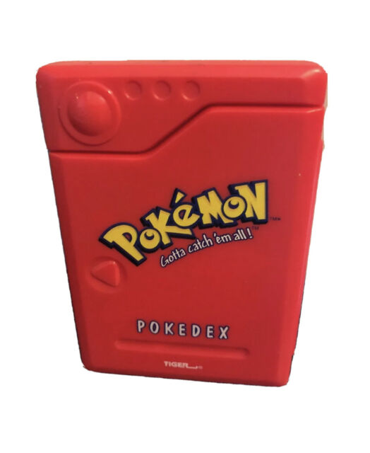 Brinquedo de plástico com base amarela, pokemon vermelho Pokedéx