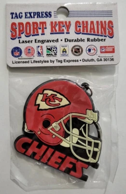 VINTAGE TAG EXPRESS SPORT KEY CHAINS KANSAS CITY CHIEFS TEAM LOGO HELMET RARE - Image 1 of 2