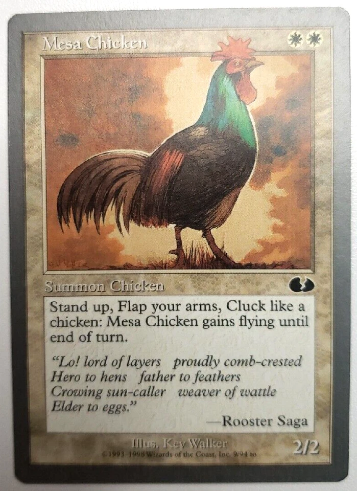Mesa Chicken MTG Vintage 1998 White Magic the Gathering Card - Image 1 of 1