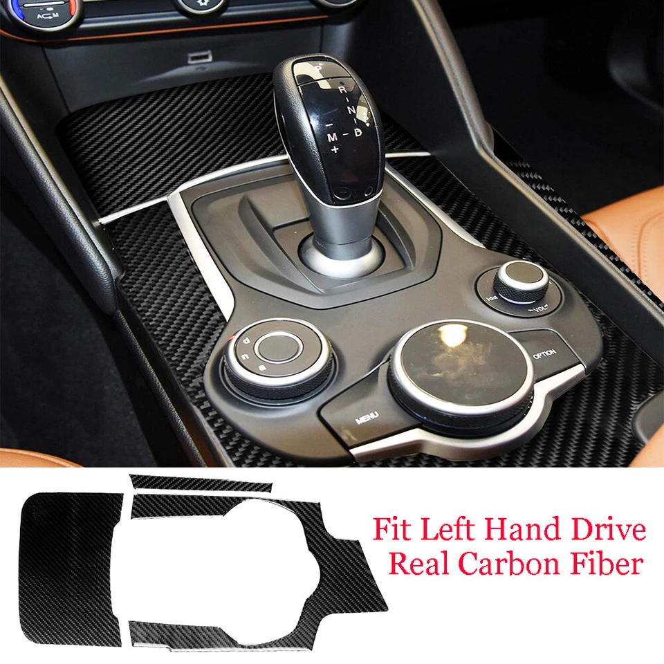 Крышка панели переключения передач центральной консоли из углеродного волокна для Alfa Romeo Giulia 2017-19 - Изображение 1 из 4