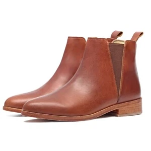 NISOLO Chelsea Boot Clásico Brandy Cuero Botines Talla 7 - Imagen 1 de 5