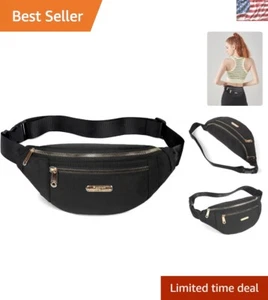 Fashionable Black Fanny Pack with Adjustable Strap - Perfect for Travel & Sports - Picture 1 of 10