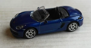 Majorette Porsche 718 Boxster Auto Sportiva Blu Metallica Roadster Cabrio Auto Auto - Foto 1 di 4