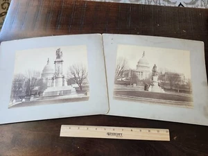 2 Large c. 1890 U.S. Capital Mounted Photographs Washington DC - Picture 1 of 4