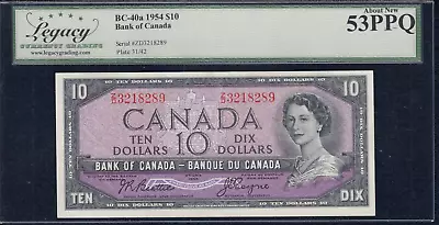 1954 Bank of Canada $10 Banknote - BC-40a - Legacy AU53PPQ - SN:Z/D3218289  A19 - Image 1 of 2