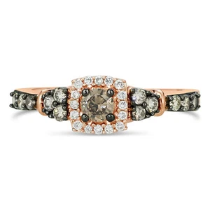 LeVian 14K Rose Gold Brown Diamond Cocktail Ring Size 7.5 - Picture 1 of 4