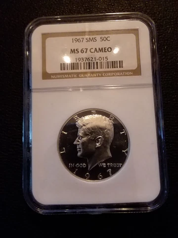 1967 SMS KENNEDY NGC MS 67 CAMEO SILVER HALF *** RARE SUPERB WHITE CAMEO *** Cover