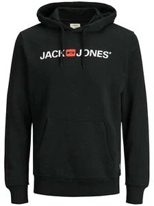 Jack & Jones Men's Loopback Logo Hoodie Pullover Sweatshirt for Casual Wear - Picture 1 of 2