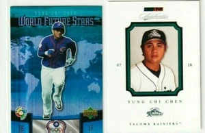 2007 YUNG CHI CHEN TRISTAR AUTHENTICS GREEN /250 & 2006 UD FUTURE STARS WBC-5  - Picture 1 of 2