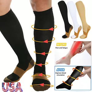 Calcetines de compresión para mujer y hombre circulación 15-20 mmHg atléticos correr senderismo - Imagen 1 de 17