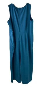 New Lane Bryant Womens 28 Blue Sleeveless Wide Leg Jumpsuit Pant Suit - Picture 1 of 8