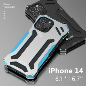 R-just Armor Metal Aluminum Shockproof Case Cover for iPhone 13 14 15 16 Pro Max - Picture 1 of 14