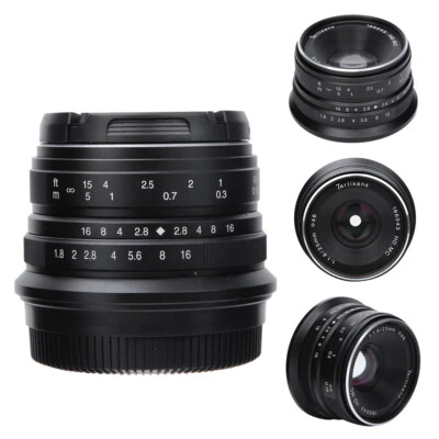 7artisans 25mm F1.8 Prime Lens MF For Sony E/Canon EOSM/Fujifilm FX/ M43 Nikon Z - Image 1 of 4
