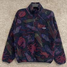 Vintage Patagonia Synchilla Sweater Adult Small Purple Turtle Under Night Sky