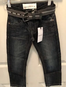 NWT New Paper Denim Cloth Boys 4 Asher Skinny Jeans With Belt - Picture 1 of 2