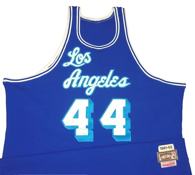 VTG AUTHENTIC JERRY WEST LAKERS 1961-62 MITCHELL & NESS THROWBACK JERSEY 52 SEWN - Image 1 of 4