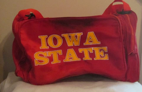 Iowa State Cyclones Training Duffel Bag all Red Golod inprint Cover