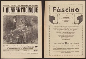 I QUARANTACINQUE - A.DUMAS + FASCINO - VOLANTINO LOCANDINA ANNI 20 SONZOGNO - Picture 1 of 1