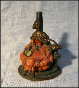 Estatuilla de dama victoriana de latón pintada antigua art deco de colección #A1692 - Imagen 1 de 10