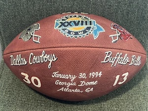 Painted Wilson Ball Super Bowl XLVIII Presentation Football Cowboys v Bills 1993 - Picture 1 of 8