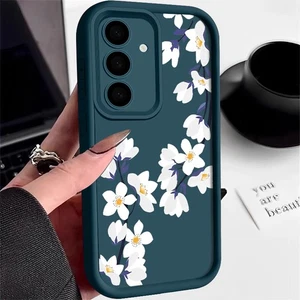 Case For Samsung S25 S24 FE Ultra S23 S22 A35 Shockproof Silicone Flower Cover - Picture 1 of 13