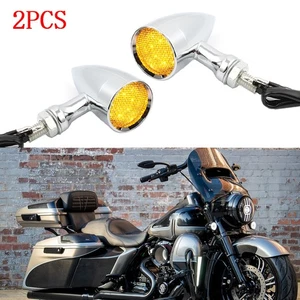 2x Luz ámbar de señal de giro LED bala para Harley Street Glide Road King Glide - Imagen 1 de 9