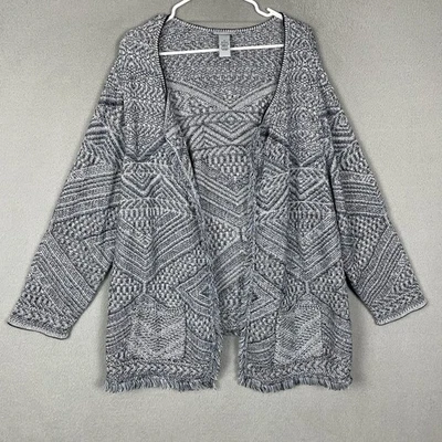 Catherines Cardigan Sweater Womens Size 1X Blue Open Front Long Sleeve Pockets - Image 1 of 4