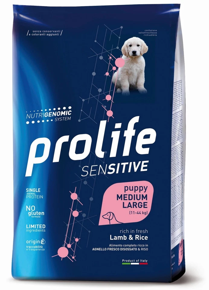 Prolife Dog Sensitive Puppy Lamb&Rice Medium/Large Crocchette Cane - Immagine 1 di 1