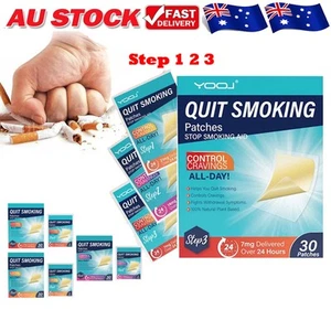 Nicotine Transdermal Patches Help Quit Smoking Stop Smoking Aid Patch Step 1/2/3 - Picture 1 of 17