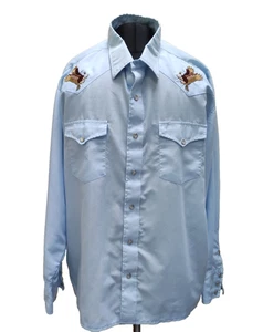 Camisa Vaquera Vintage H Bar C California Ranchwear 18/34 Águila Azul Claro Perla - Imagen 1 de 13