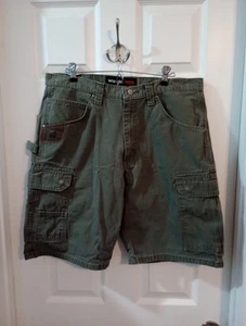 WRANGLER Riggs Workwear Ripstop Great Broken In Carpenter Cargo Shorts Size 34 - Picture 1 of 16