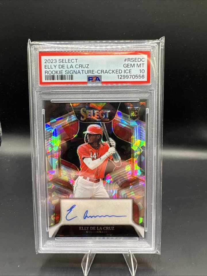 2023 Panini Select - Rookie Auto Elly De La Cruz Cracked Ice Prizm /23 (AU, RC) - Image 1 of 3