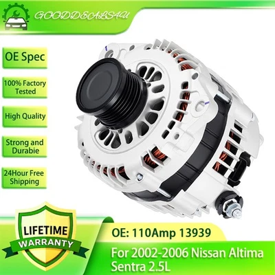 OEM Alternator 110Amp 13939 For 2002-2006 Nissan Altima Sentra 2.5L 23100-8J00B Foto 1 de 4