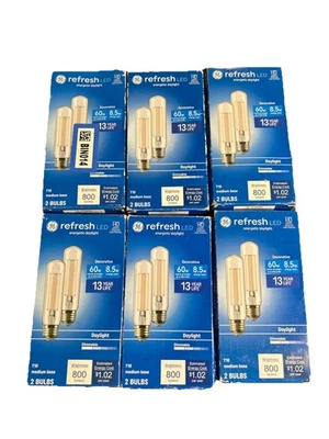 12 GE Decorative 60-Watt 8.5w T10 Medium Base LED Daylight Dimmable 800 Lumens - Image 1 of 4