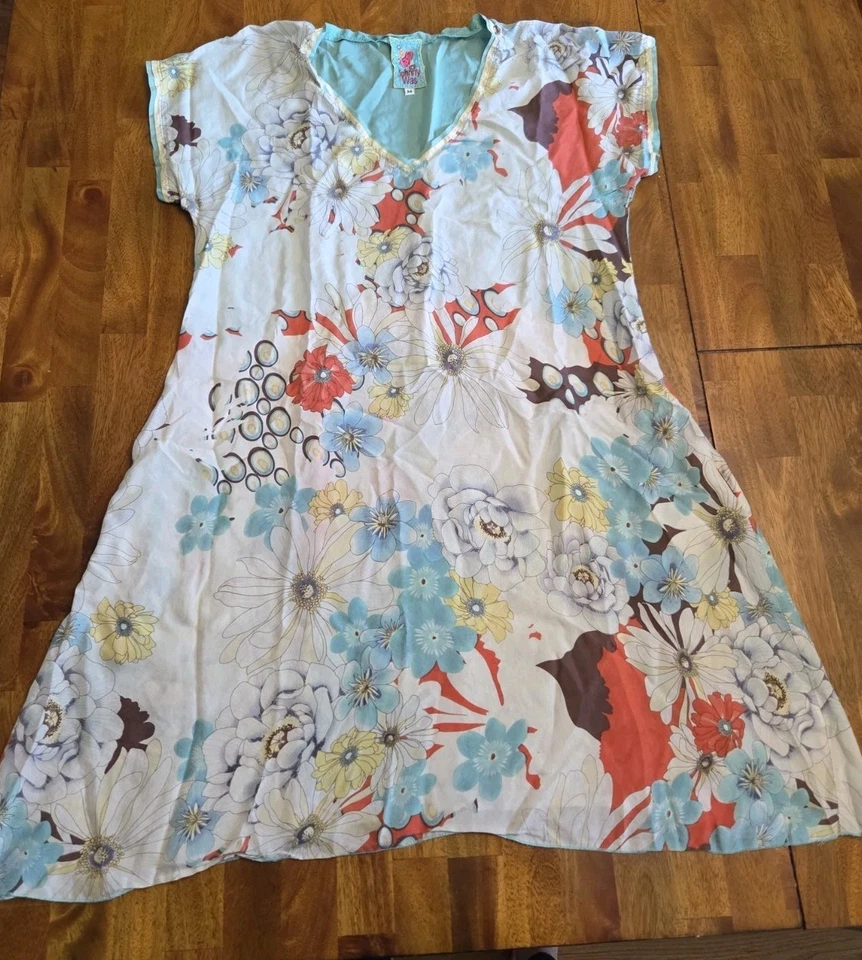 Johnny Was Kyoto Gardens Silk Dress With Pockets Size Medium ***flaw - Image 1 of 4