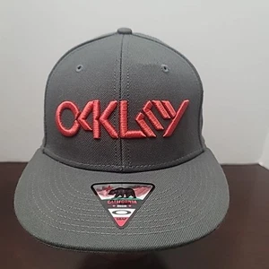 Oakley California High Snapback Hat Gray Red Embroidered Logo - Picture 1 of 7