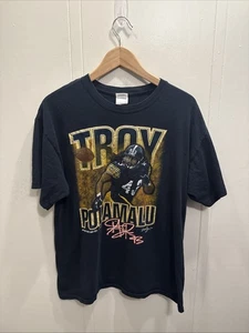 Troy Polamalu T Shirt Pittsburgh Steelers Y2K Gildan Mens Large NFL - Picture 1 of 4