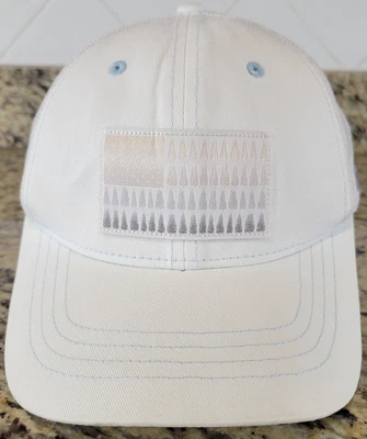 Columbia Youth Trucker Hat White Flag Design Trees USA Snapback OSFM - Image 1 of 4