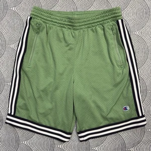 Champion Basketball Shorts Mesh Lined Side Slit Pockets Drawstring Green Men S - Picture 1 of 12
