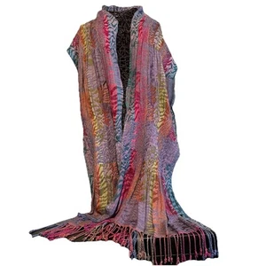 Chal envolvente SHAWLSMITH Londres multicolor hecho en la India bufanda boho complejo vacacional - Imagen 1 de 9